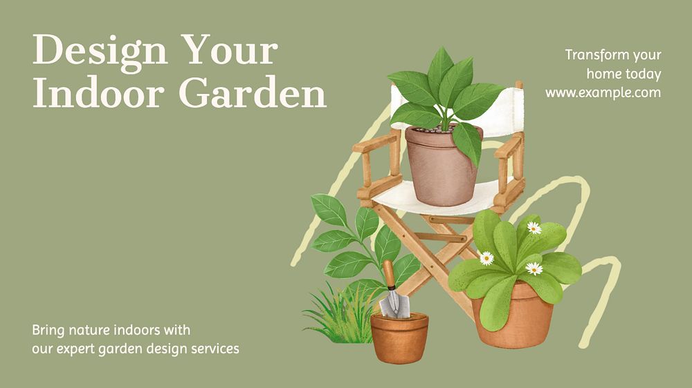 Design your garden blog banner template, editable text