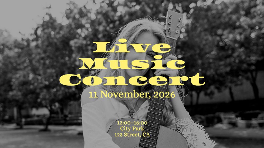 Live music concert  blog banner template, editable text