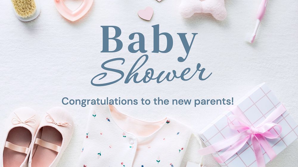 Baby shower blog banner template, editable text