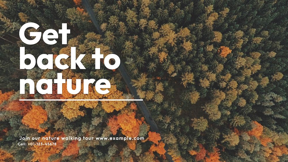 Get back to nature blog banner template, editable text