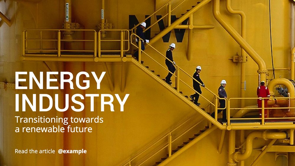 Energy industry blog banner template, editable text