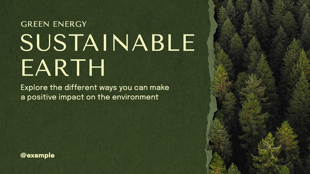 Sustainable earth blog banner template, editable text