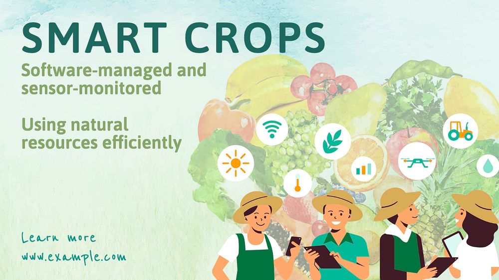 Smart crops blog banner template, editable text