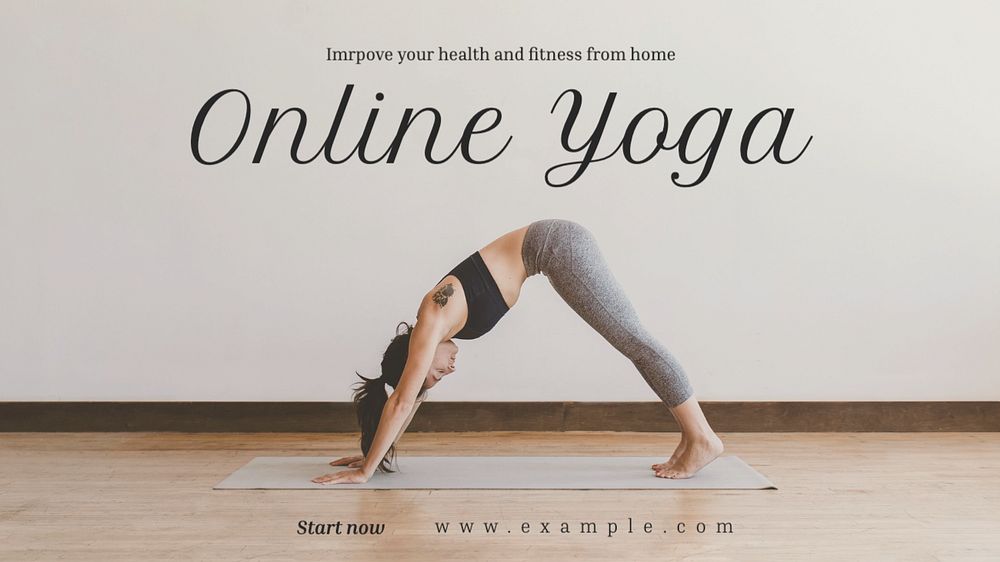 Online yoga  blog banner template, editable text