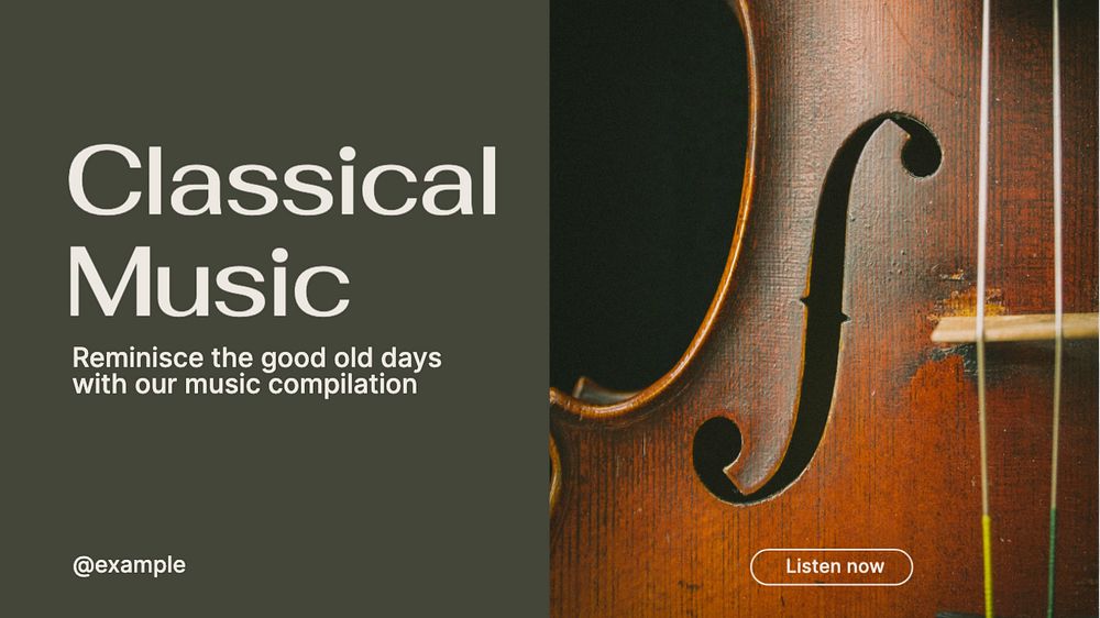 Classical music  blog banner template, editable text