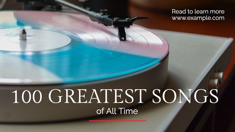 Greatest songs  blog banner template, editable text