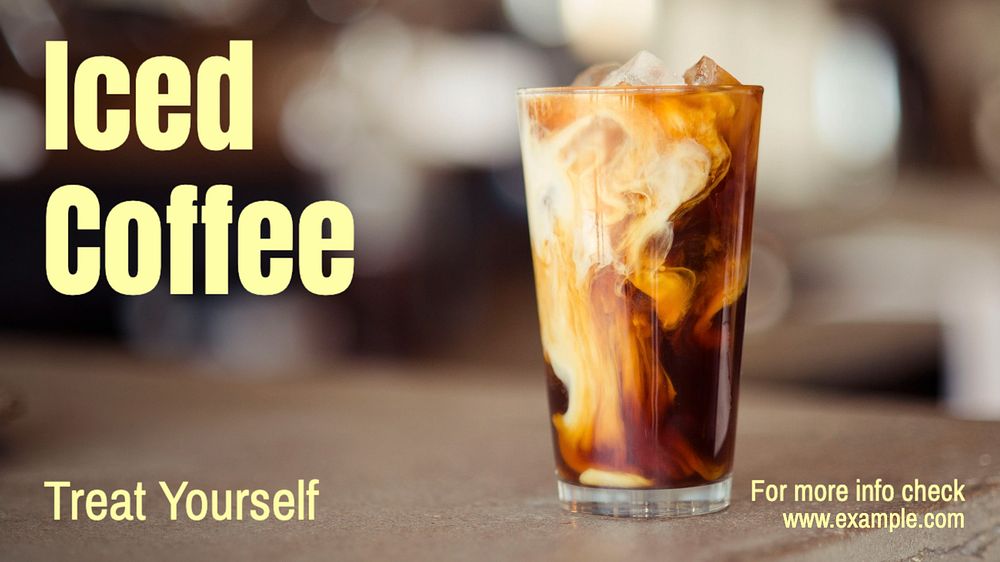 Iced coffee blog banner template, editable text