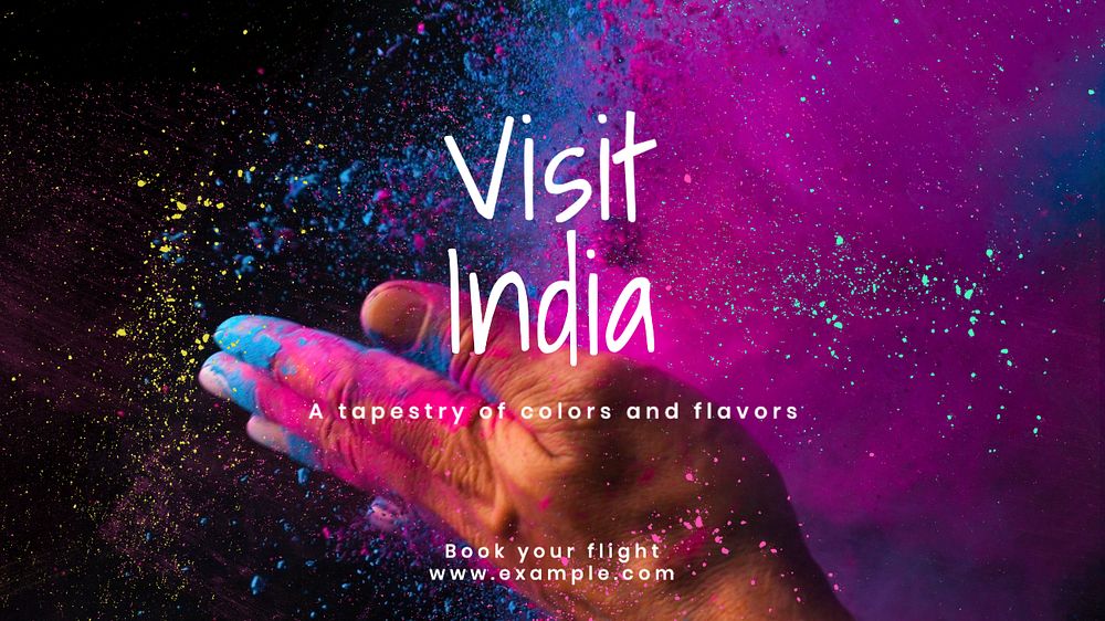 Visit India blog banner template, editable text