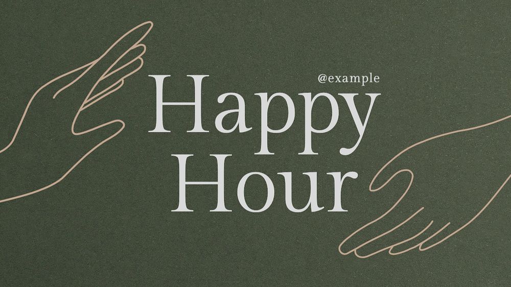 Happy hour blog banner template, editable text