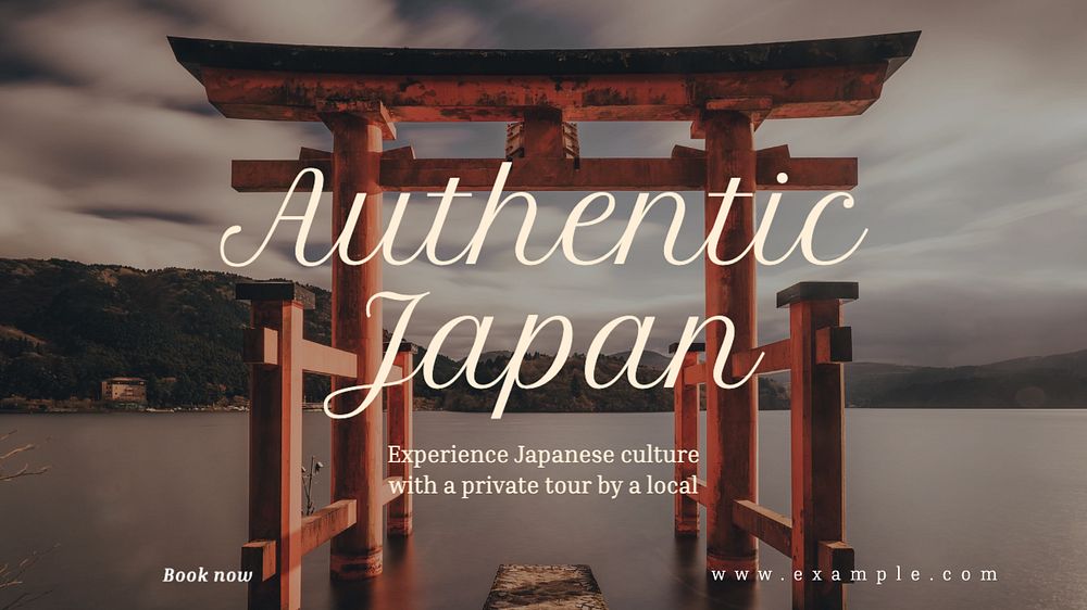 Authentic Japan blog banner template, editable text