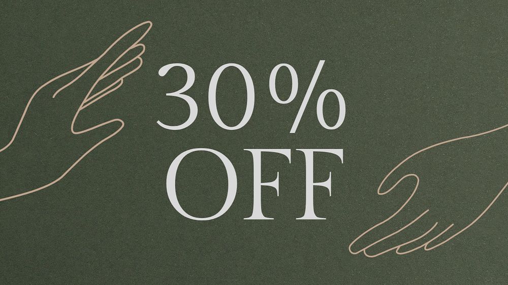 30% off blog banner template, editable text