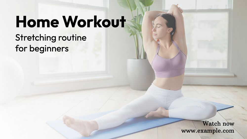 Home workout blog banner template, editable text