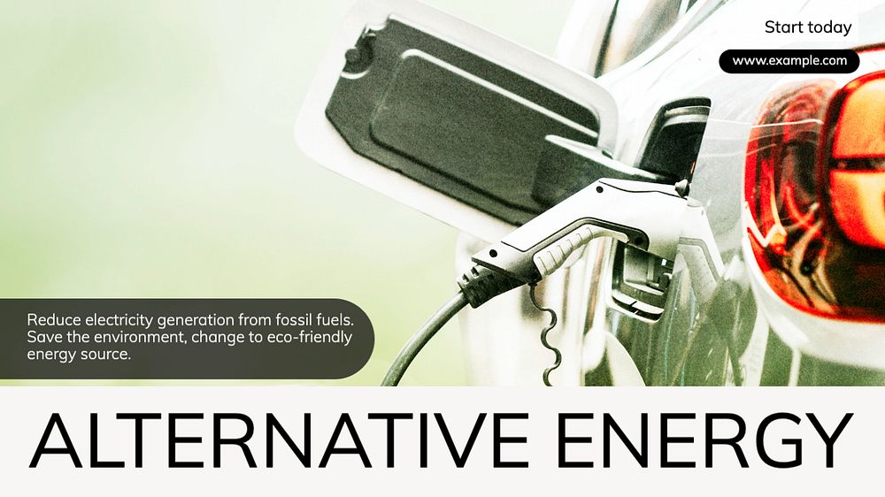 Alternative energy  blog banner template, editable text