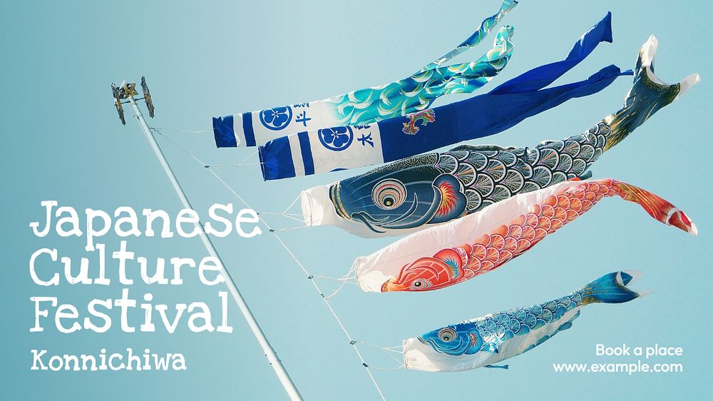 Japanese culture festival blog banner template, editable text