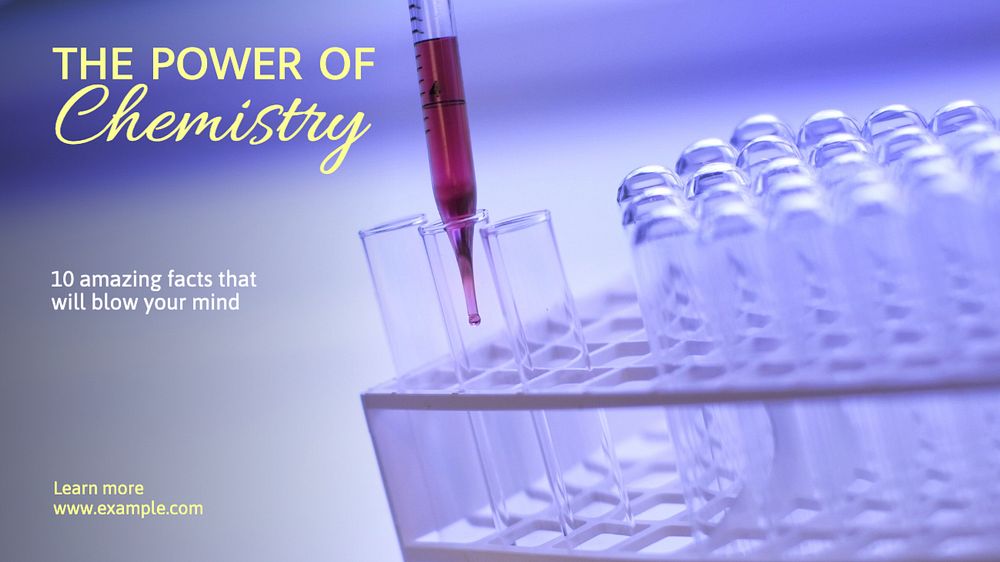 Chemistry power blog banner template, editable text