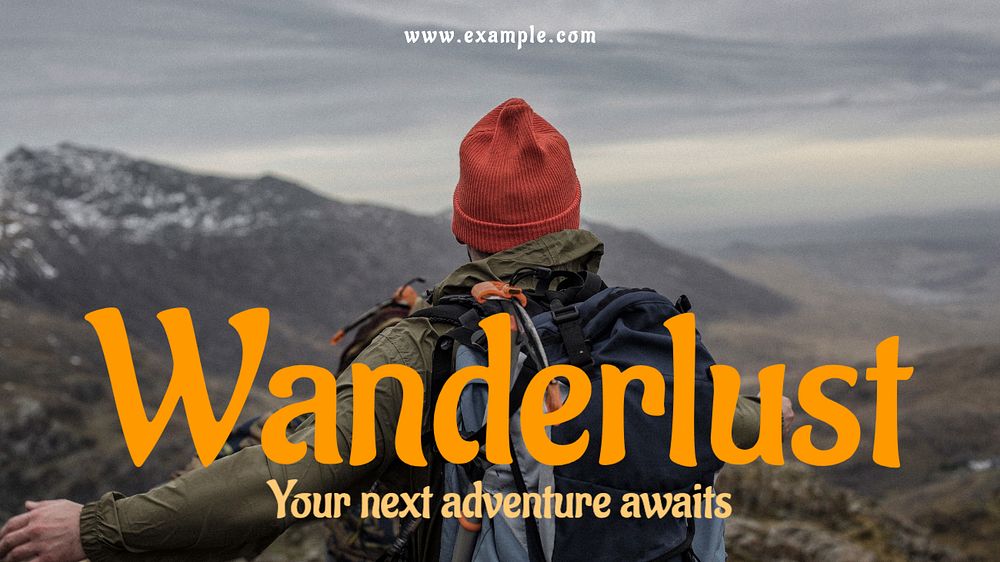 Wanderlust blog banner template, editable text