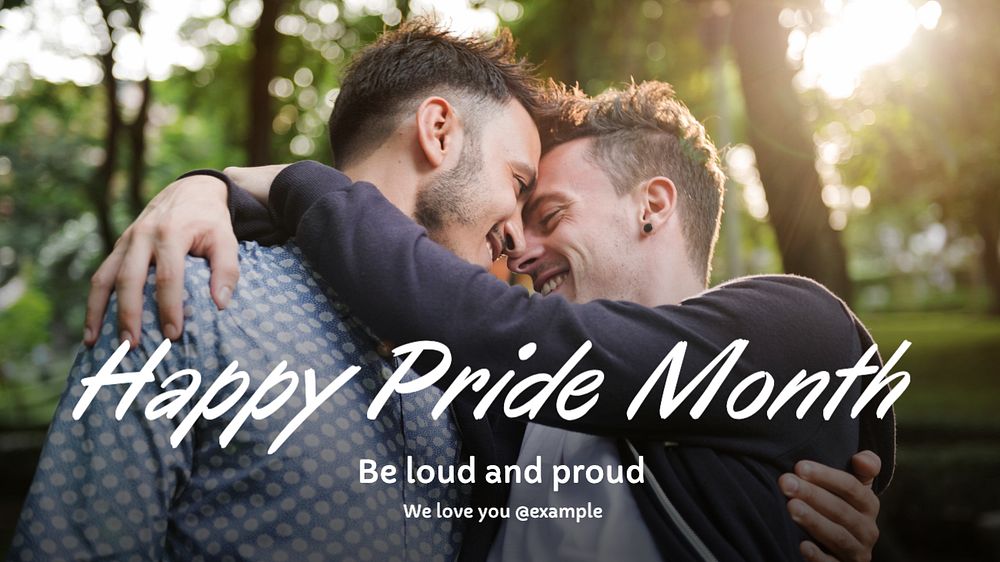 Happy pride month  blog banner template, editable text