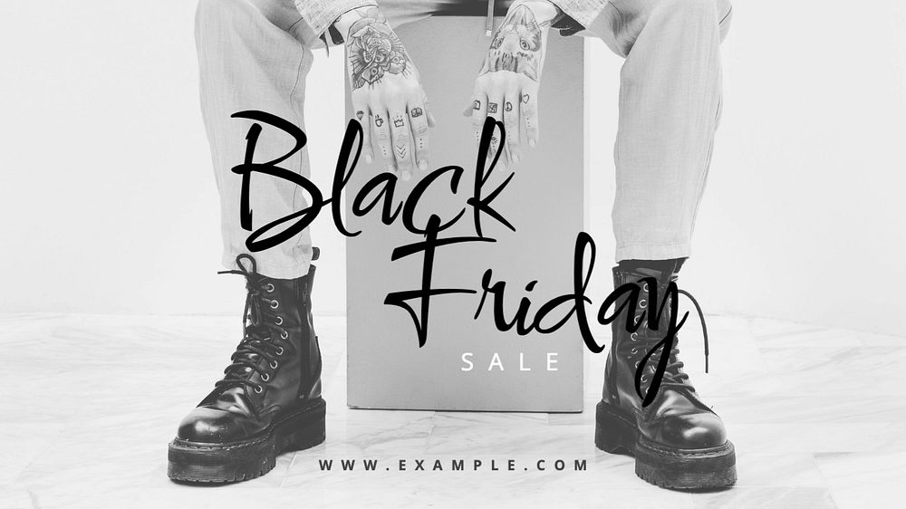Black Friday blog banner template, editable text