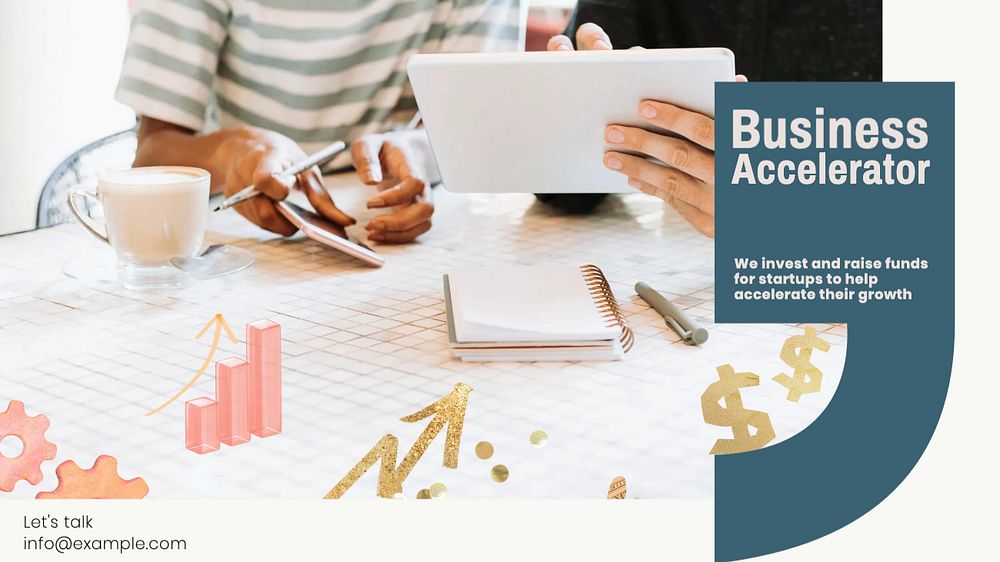 Business accelerator blog banner template, editable text