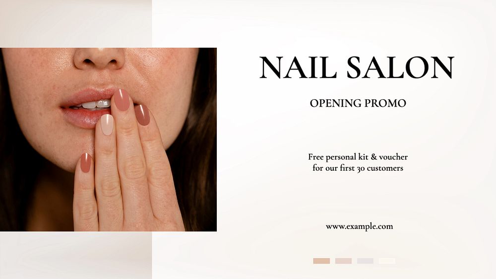 Nail salon  blog banner template, editable text