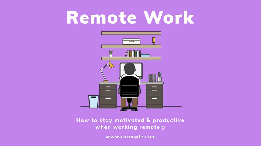 Remote work  blog banner template, editable text