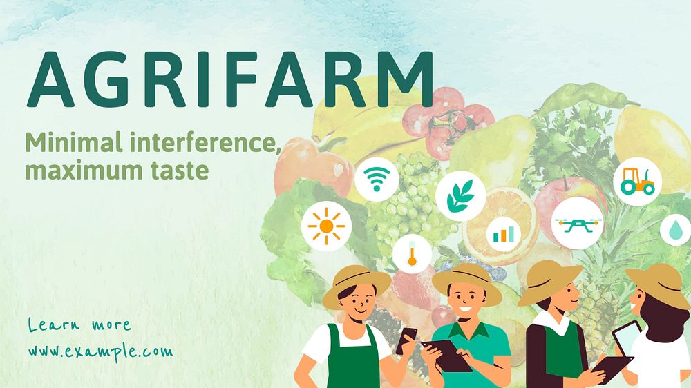 Agrifarm blog banner template, editable text