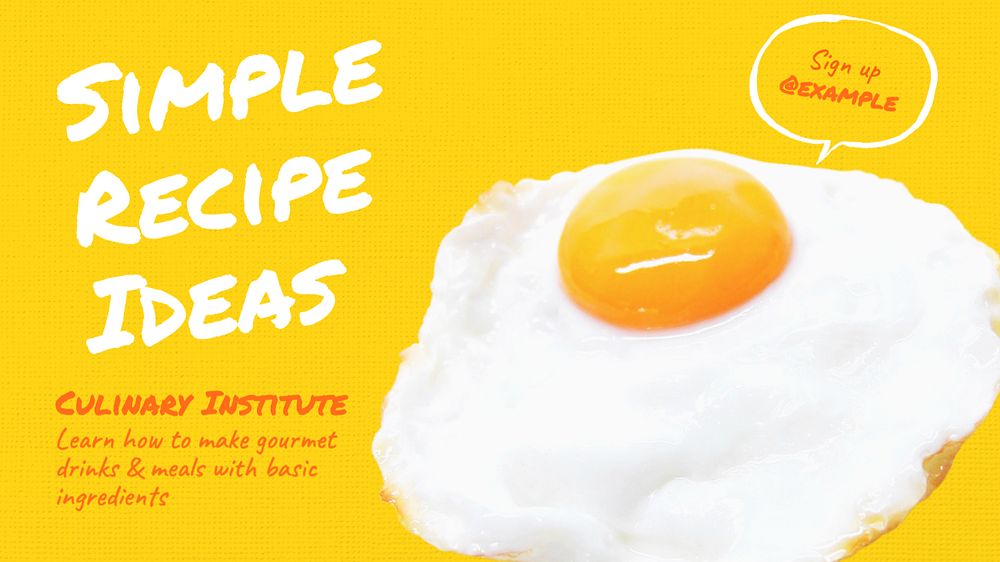 Recipe ideas blog banner template, editable text