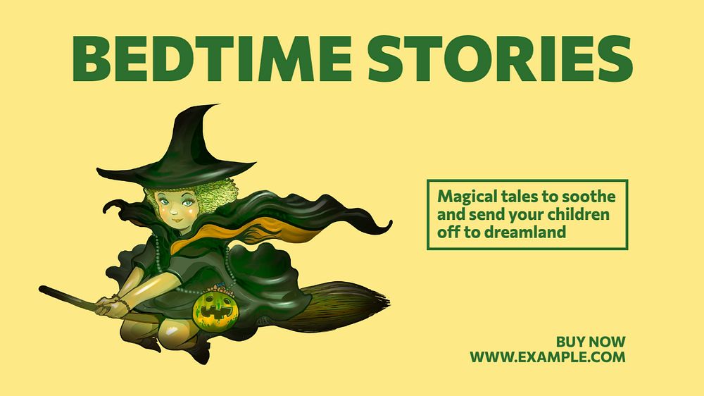 Bedtime stories  blog banner template, editable text