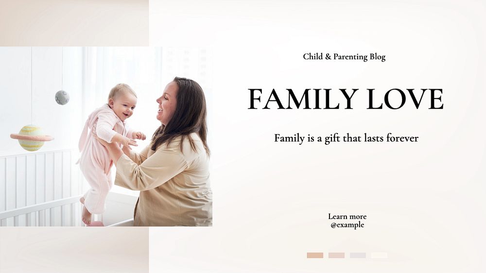 Family love  blog banner template, editable text