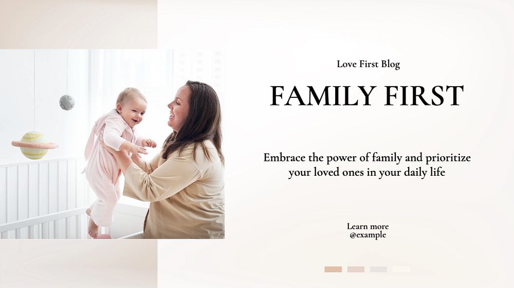 Family first  blog banner template, editable text