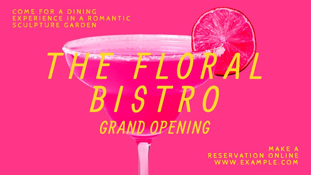 Floral bistro blog banner template, editable text