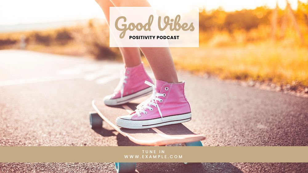 Positivity podcast  blog banner template, editable text