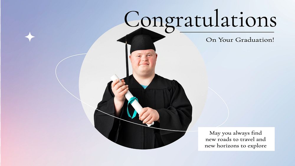 Congratulations graduation  blog banner template, editable text