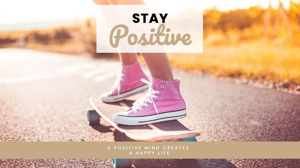 Stay positive  blog banner template, editable text