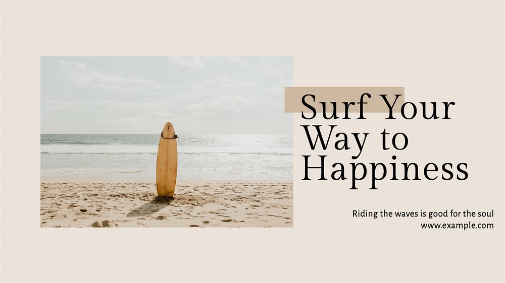 Surfing  blog banner template, editable text