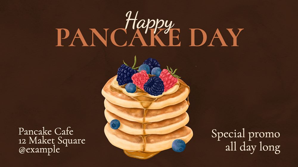 Pancake day  blog banner template, editable text