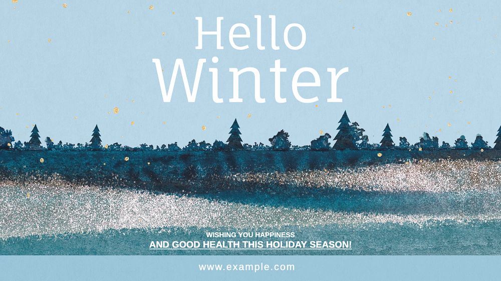 Hello winter wish  blog banner template, editable text