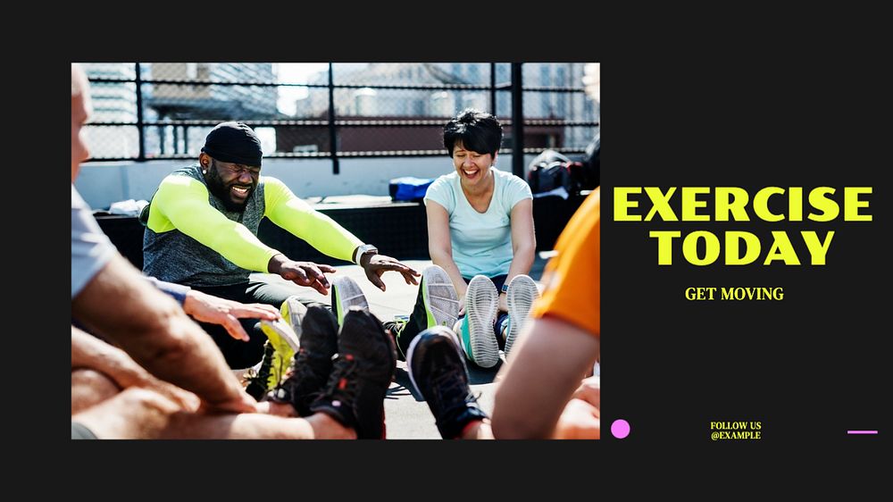 Exercise today  blog banner template, editable text