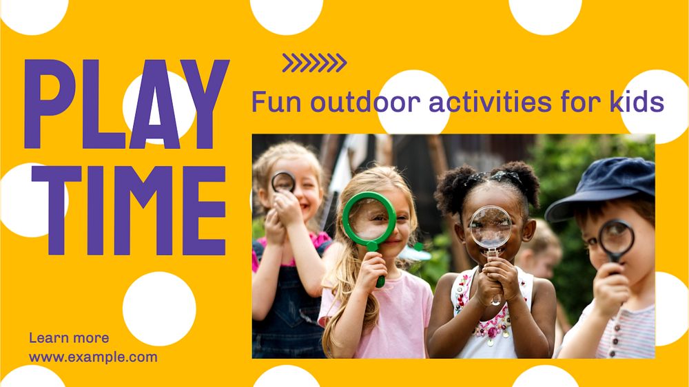 Play time blog banner template, editable text