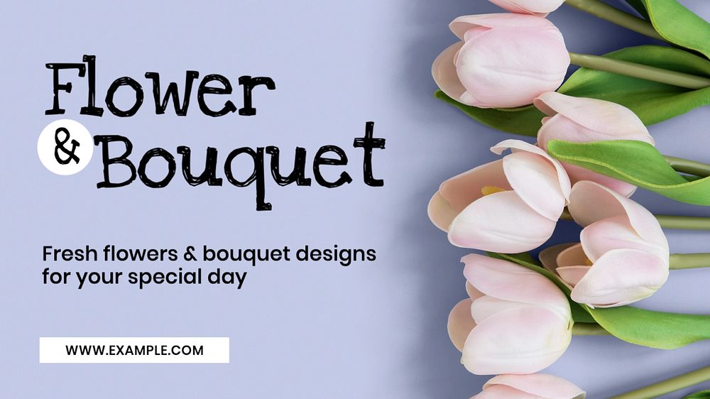 Flower & bouquet blog banner template, editable text