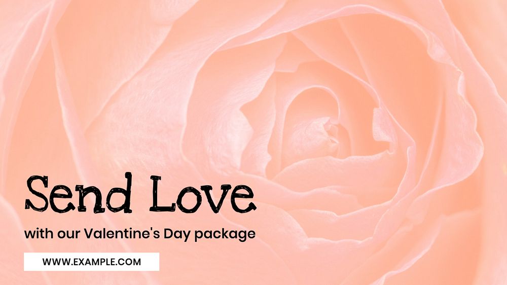 Valentine's day package blog banner template, editable text