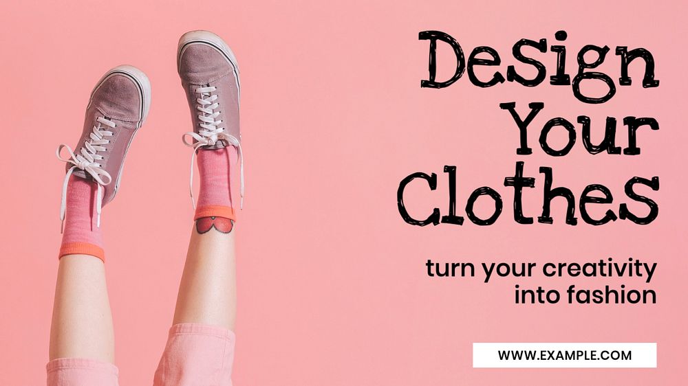 Clothes design blog banner template, editable text