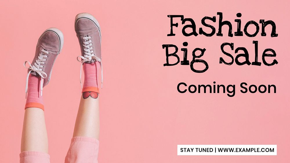 Fashion big sale blog banner template, editable text