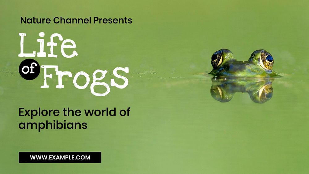 Frog documentary blog banner template, editable text