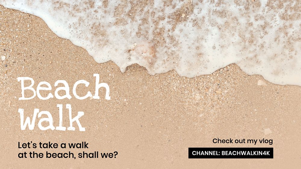 Beach Walk blog banner template, editable text