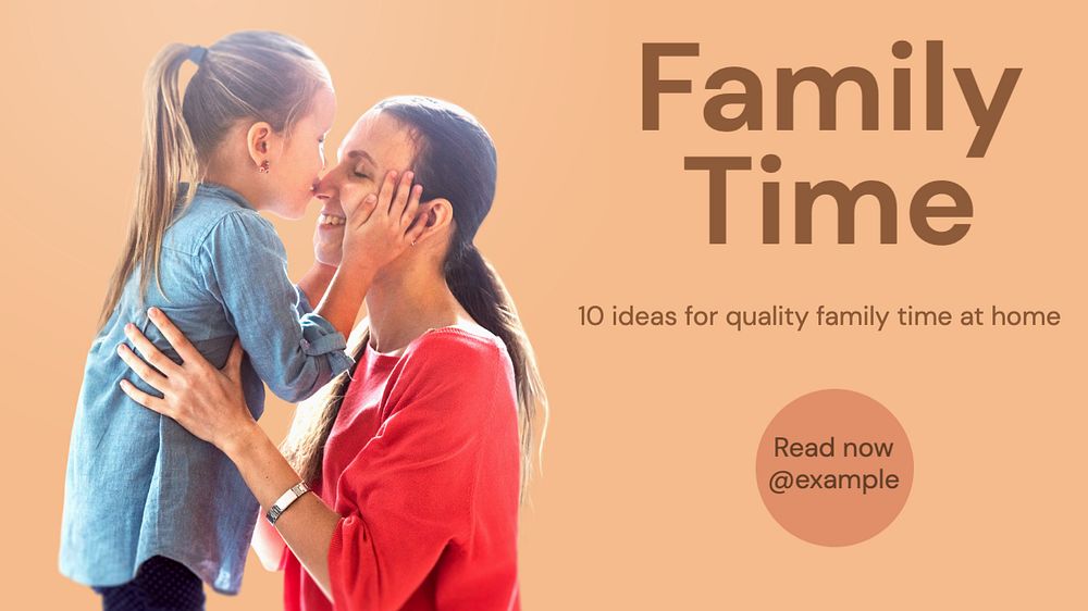 Family time blog banner template, editable text