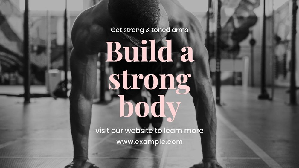 Fitness guide  blog banner template, editable text