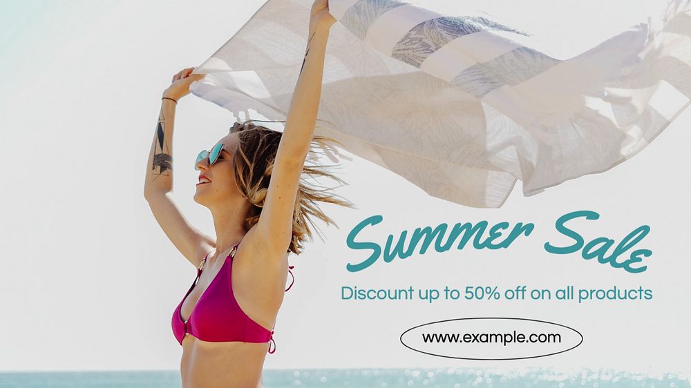 Summer sale  blog banner template, editable text