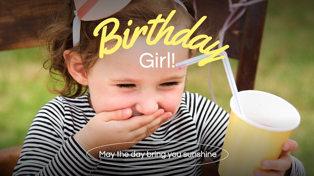 Birthday party  blog banner template, editable text