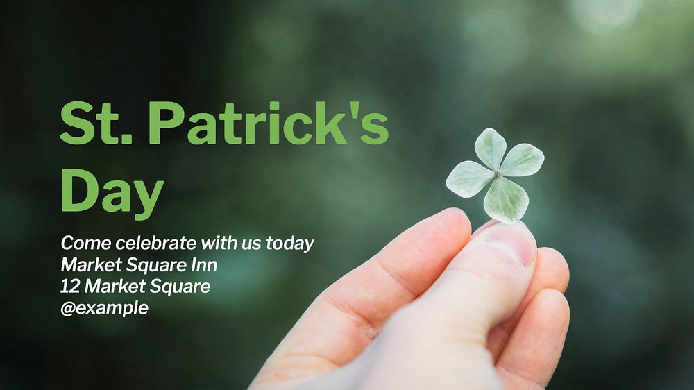 St. Patrick's Day  blog banner template, editable text